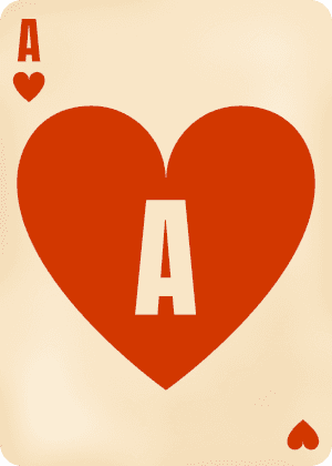 Ace of hearts, red